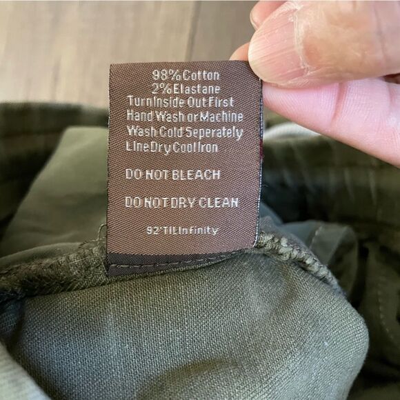 Crysp Denim Cargo Pants Distressed Rips Skinny fit Men's Jean Olive (Waist 31) - Picture 7 of 11